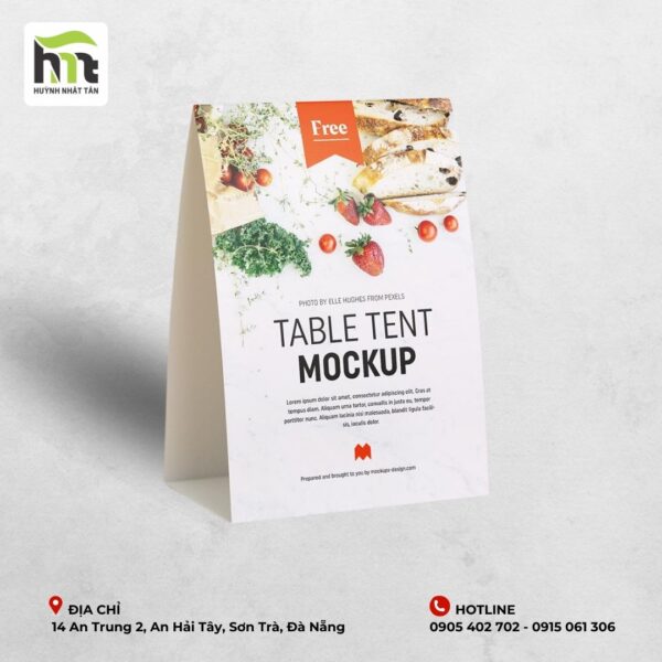 Menu để bàn - Table Tents/ Tents Card