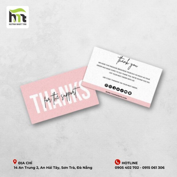 Thẻ, phiếu cám ơn bán hàng