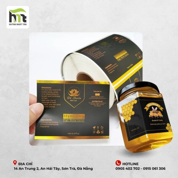 Nhãn Decal, Sticker nhũ kim Bạc/Vàng