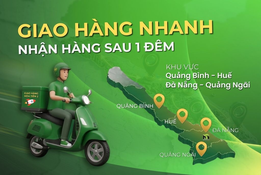 In & Giao hàng nhanh khu vực Quảng Bình - Huế - Đà Nẵng - Quãng Ngãi